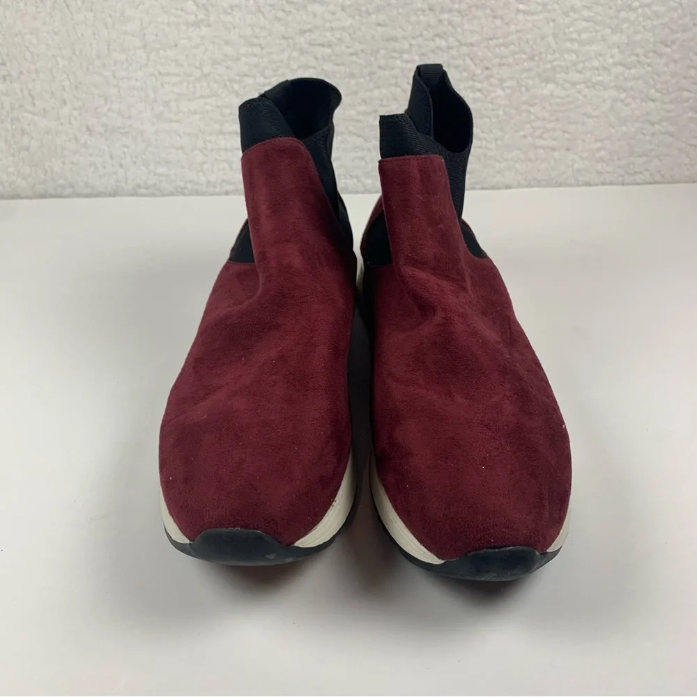 Kenneth Cole Reaction Boots Size 10 Womens Cameron Jogger Chelsea Boots Burgundy
